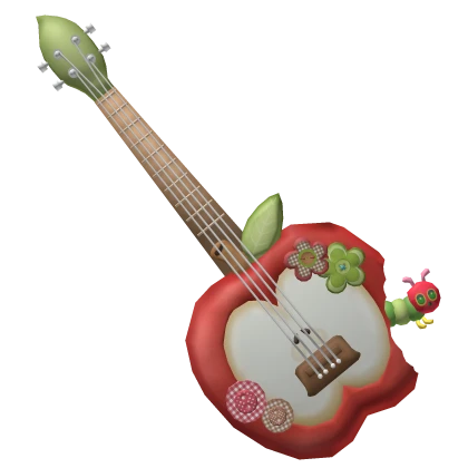 ♡: cute igari red apple worm guitar w/ flower pins