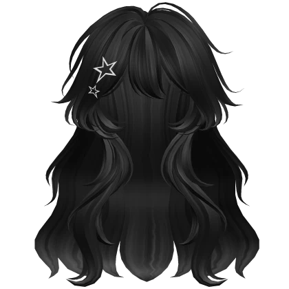 Shy Fluffy Wavy Girly Anime Hair (Black)