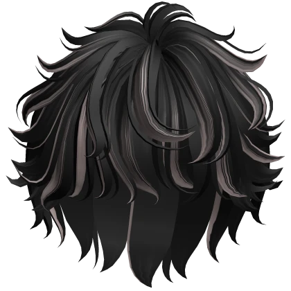 Soft Fluffy Anime Boy Hair (Black&Ash)