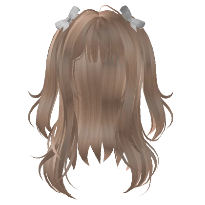 Blonde Wavy Hair With Doll Pigtails + White Bows