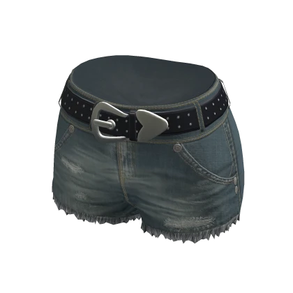 🍀Y2K Belt Denim Shorts