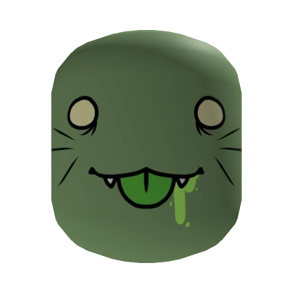 Small Cat Zombie Face [Moss Green]