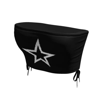 Cute Star Black Cropped Tube Top