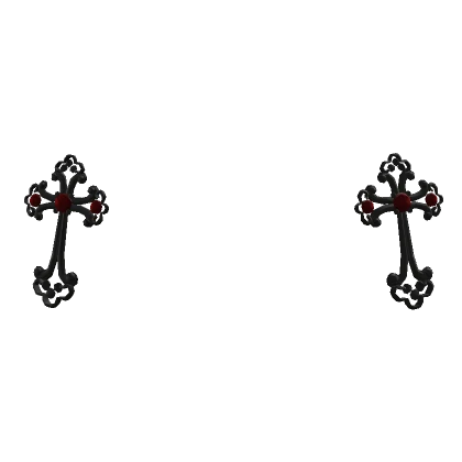 Goth Emo Front Cross Clips  Black Red