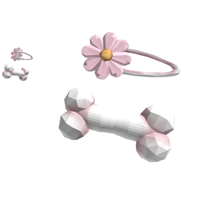 Bone flower hair clip pink