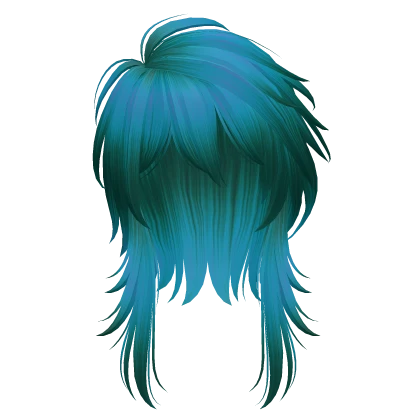 messy vkei anime hair (cobalt teal)