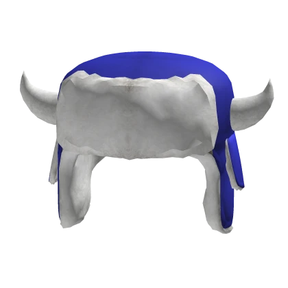Blue Fluffy Ushanka with Horns