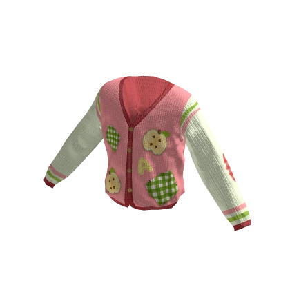 Igari Kawaii Pink Apple Knit Cardigan