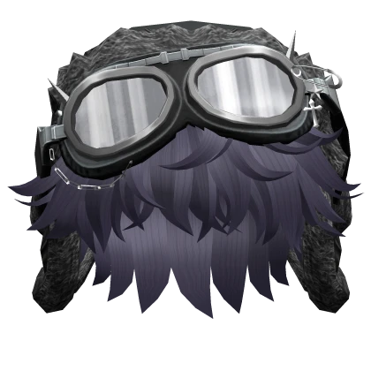 Purple Cool Messy Boy Hair w/ Y2K Goggles Ushanka