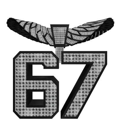 🖤 Black Six Seven 67 Meme Ice Chain Necklace 💎