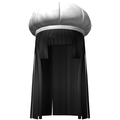 Long Straight Hime Cut w/ Beret in Black