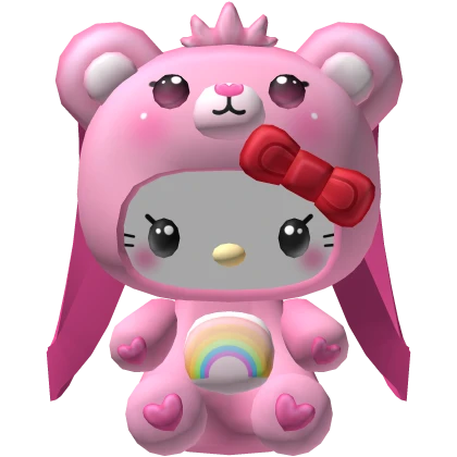 ꒰ cute pink rainbow kitty bear backpack 3.0 ♡꒱