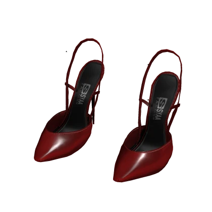 ☆ Dark Red Slingback Pointy Heels [It-girl ver.]