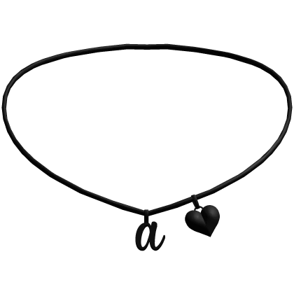 ♡ initial a heart necklace in black (3.0)