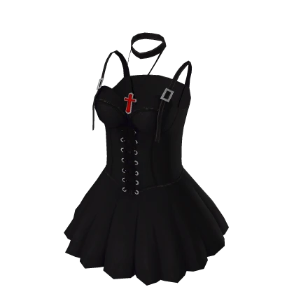 Suspenders black dress