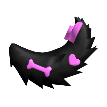 Black Fluffy Tail w/ Pink Charms