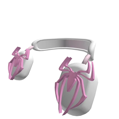 Casual Pink Spider Headphones (WHITE)