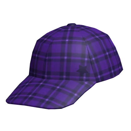 Tilted Purple Plaid Cap