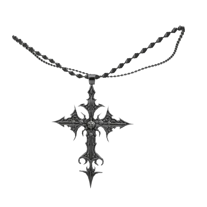 1.0 Silver Gothic Cross Necklace 