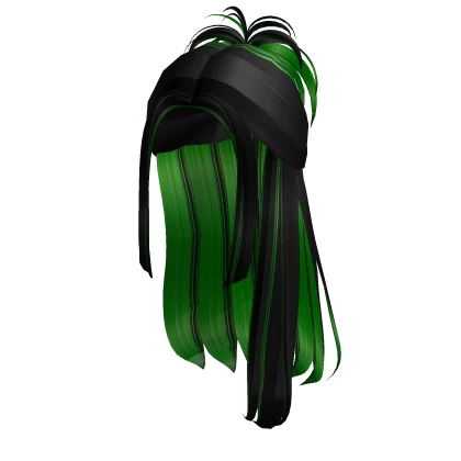 Black & Green Y2K Aesthetic Swoop HalfUp Ponytail