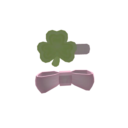 ꒰ 🍀 : pink harajuku igari clover clips with bow