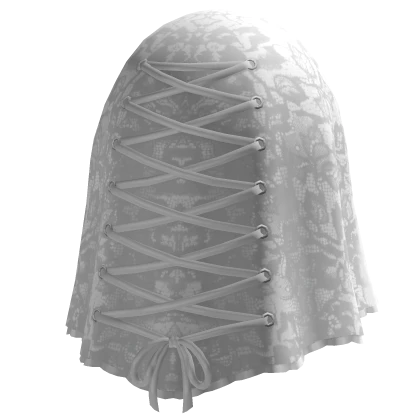 gothic lace up veil / white