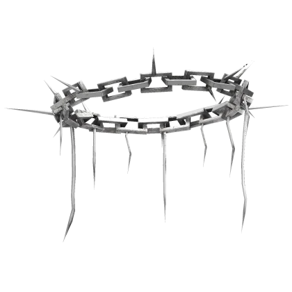 White Grunge Spiked Chain Crown