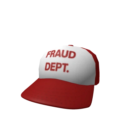 Red Fraud Dept Fitted Trucker Cap