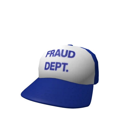 Blue Fraud Dept Fitted Trucker Cap