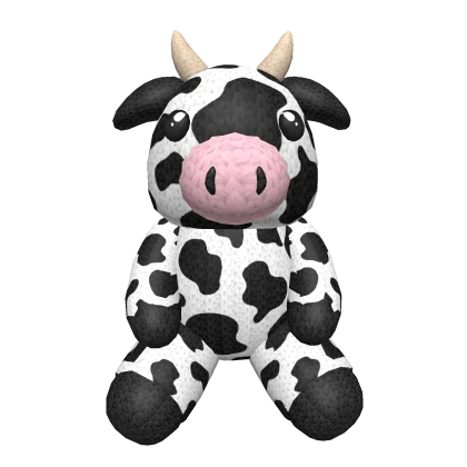 Adorable Knitted Cow Plushie On Back