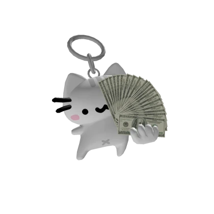 Money Spread Silly Cat Keychain