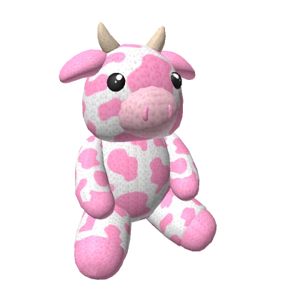 Pink Adorable Knitted Cow Plushie Hat