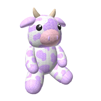 Purple Adorable Knitted Cow Plushie Hat