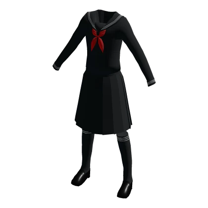 Black Japanese Anime School Uniform