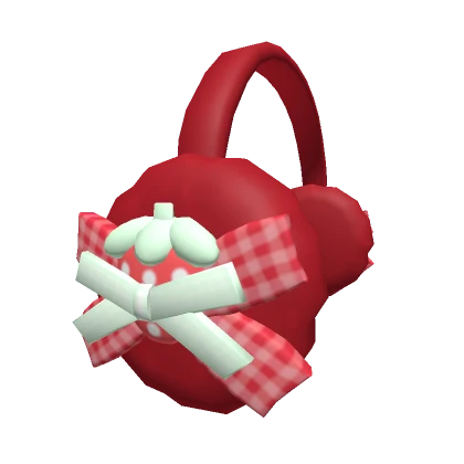 ♡ cutesy strawberry earmuffs red