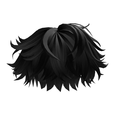 Fluffy Messy Choppy Stylish Y2K Alt Emo Black Hair