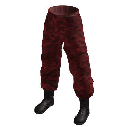 Soldier Military Army Camo Pants w/ Boots - Lava