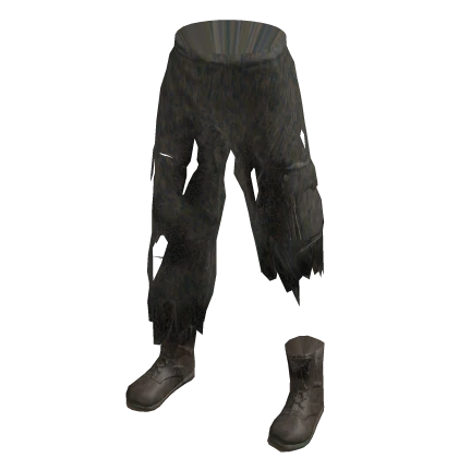 Tattered Military Army Pants w/ Boots - Muddy