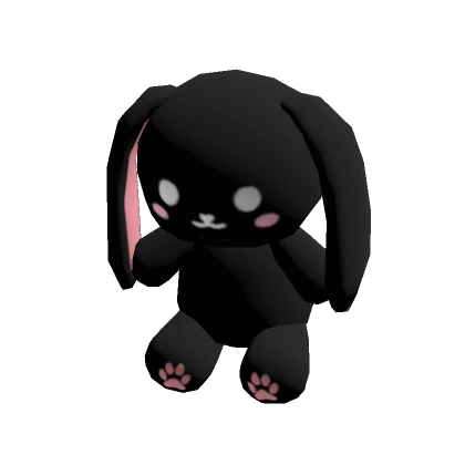 Adorable Huge Black Bunny Plushie (Hand)