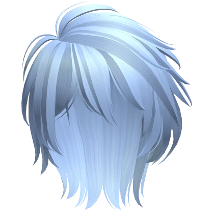 messy anime boy mullet (light blue)