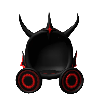 Fading red Dominus hood with demonic horns 