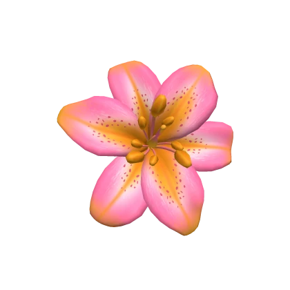 Summer lily hair flower - Tropical orange/pink