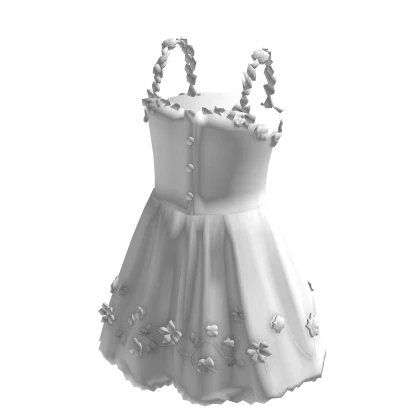 White Cottagecore Flower Sun Dress