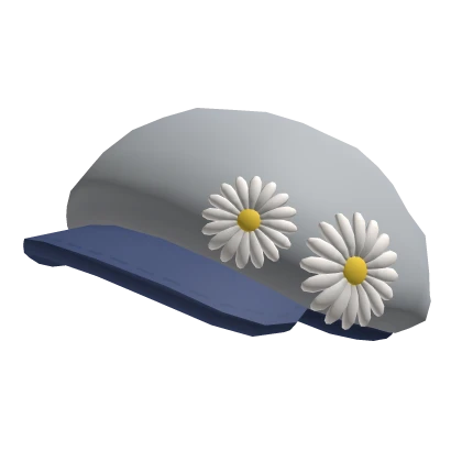 Flower Beret Cap in Dark Blue