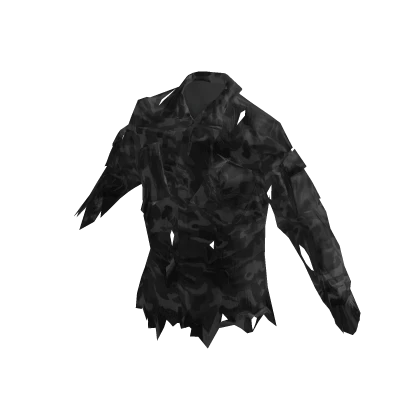 Tattered Military Army Jacket - Charcoal