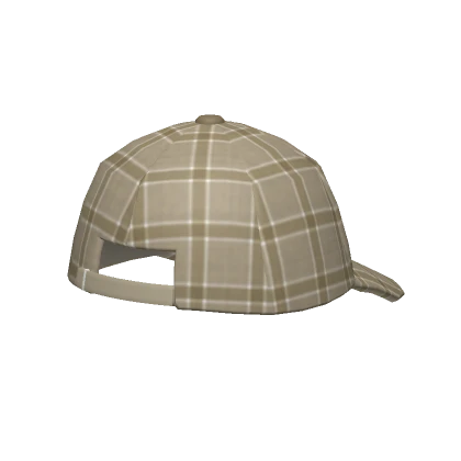 Backwards Beige Plaid Cap