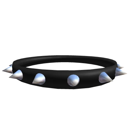 Spiked Black Collar (Silver Spikes)