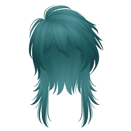 messy vkei anime hair (teal)
