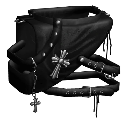 Goth Leather Chrome Harness (Silver)