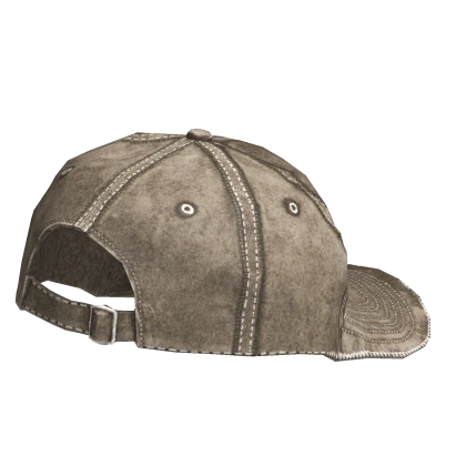 Oversized Sandy Beige Distressed Backwards Cap